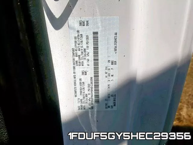 1FDUF5GY5HEC29356 фото 2