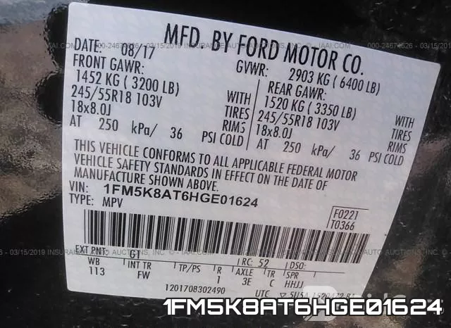 1FM5K8AT6HGE01624 фото 10
