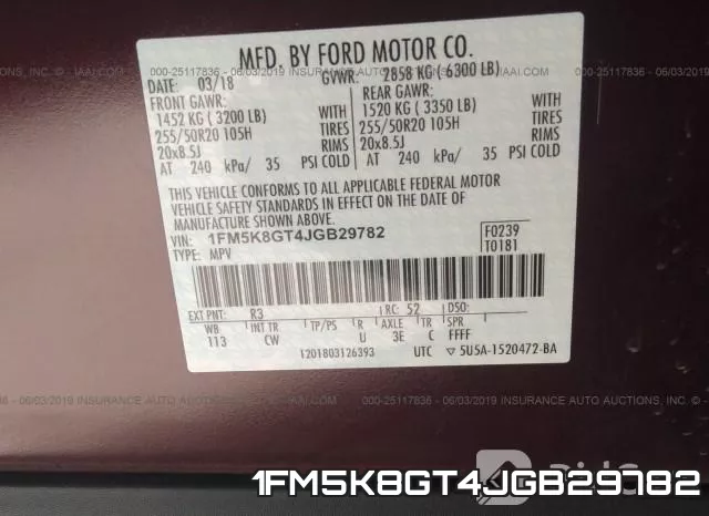 1FM5K8GT4JGB29782 фото 10