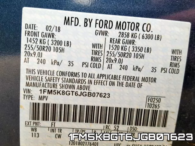 1FM5K8GT6JGB07623 фото 2