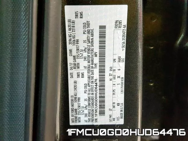 1FMCU0GD0HUD64476 фото 2
