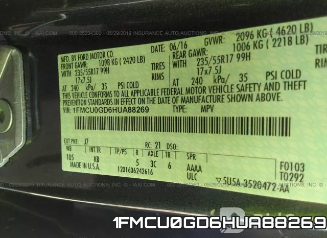 1FMCU0GD6HUA88269 фото 10