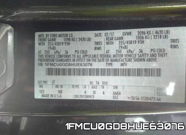 1FMCU0GD8HUE63076 фото 10