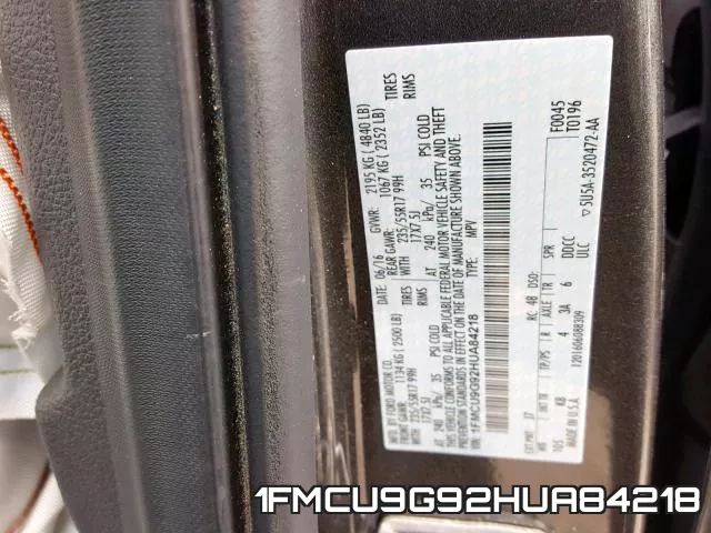 1FMCU9G92HUA84218 фото 2