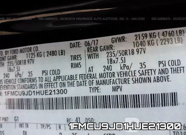 1FMCU9JD1HUE21300 фото 10
