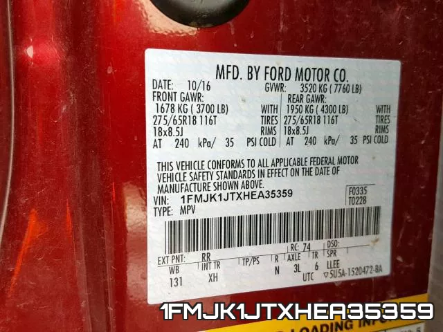1FMJK1JTXHEA35359 фото 2