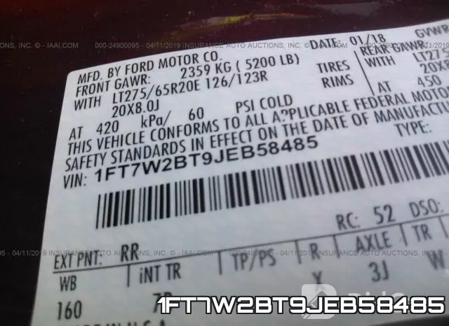 1FT7W2BT9JEB58485 фото 10