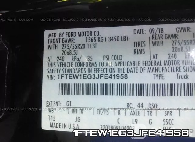 1FTEW1EG3JFE41958 фото 10