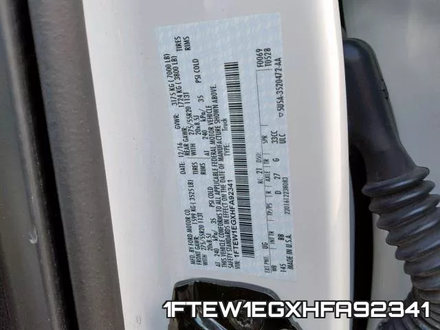 1FTEW1EGXHFA92341 фото 2