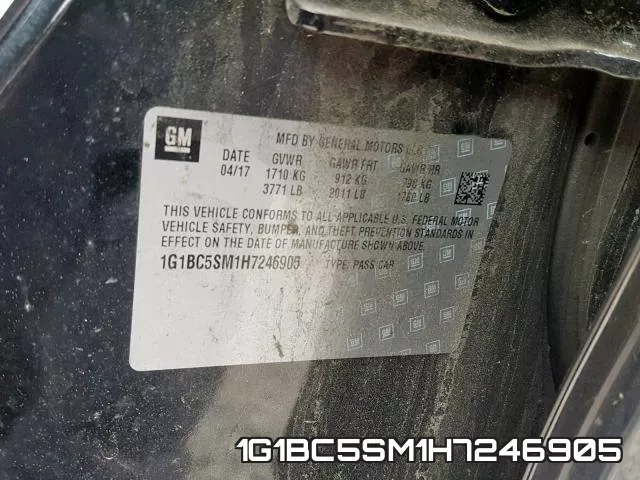 1G1BC5SM1H7246905 фото 2