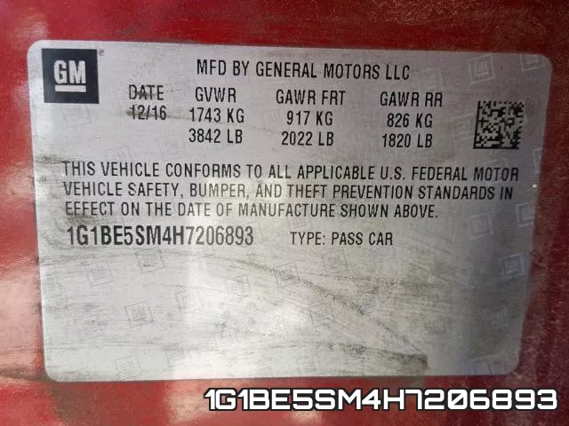 1G1BE5SM4H7206893 фото 2