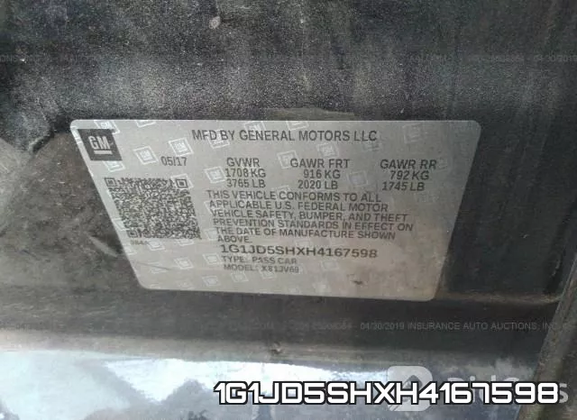1G1JD5SHXH4167598 фото 10