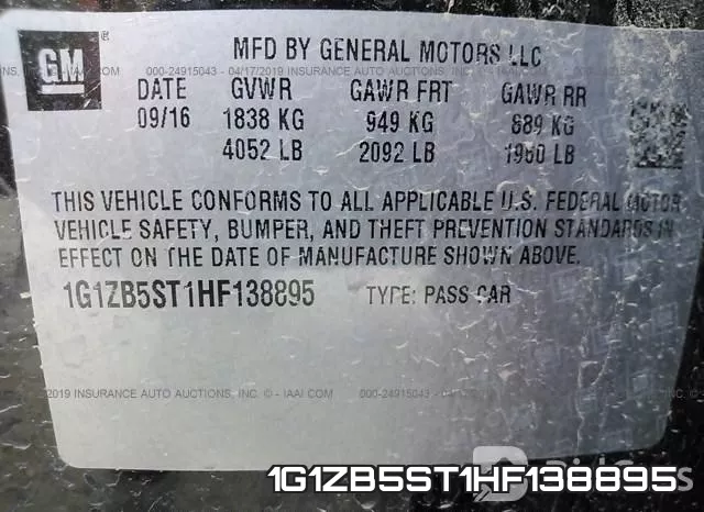 1G1ZB5ST1HF138895 фото 10