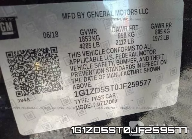 1G1ZD5ST0JF259577 фото 10