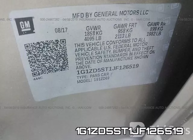 1G1ZD5ST1JF126519 фото 10
