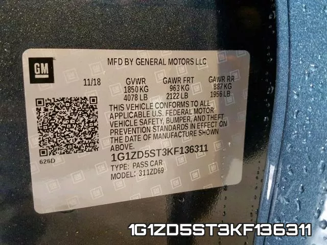 1G1ZD5ST3KF136311 фото 2