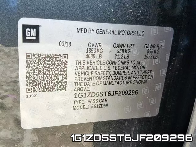 1G1ZD5ST6JF209296 фото 2