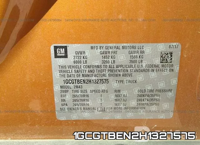 1GCGTBEN2H1327575 фото 10