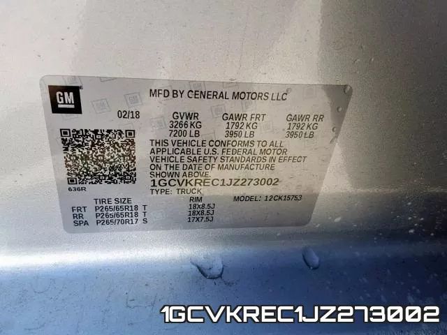 1GCVKREC1JZ273002 фото 2