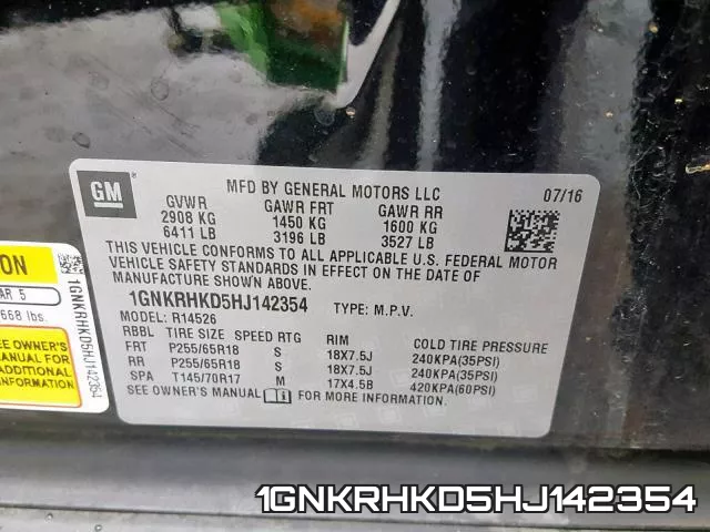1GNKRHKD5HJ142354 фото 2