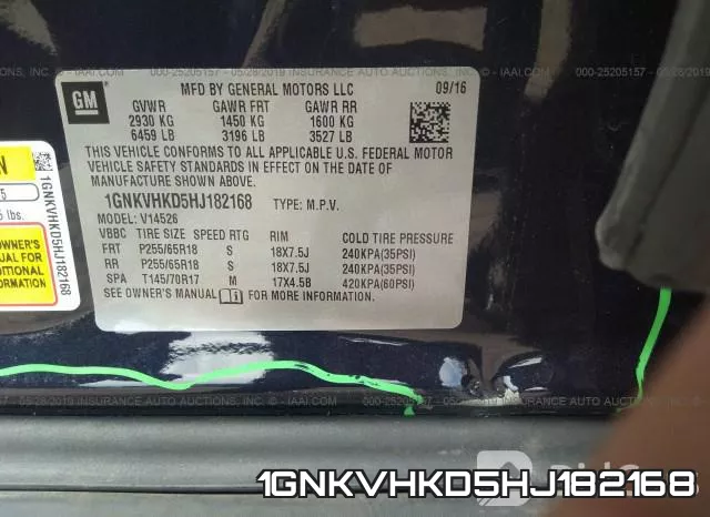 1GNKVHKD5HJ182168 фото 10