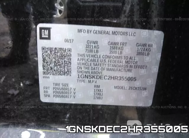 1GNSKDEC2HR355005 фото 10