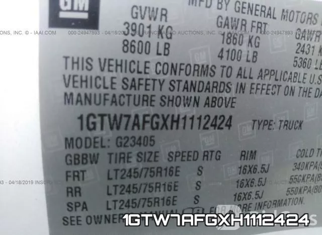 1GTW7AFGXH1112424 фото 10