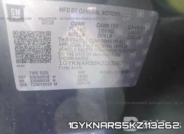 1GYKNARS5KZ113262 фото 10