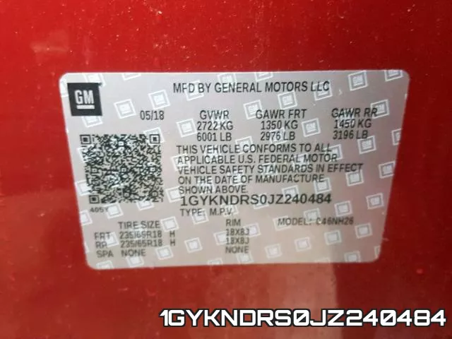 1GYKNDRS0JZ240484 фото 2