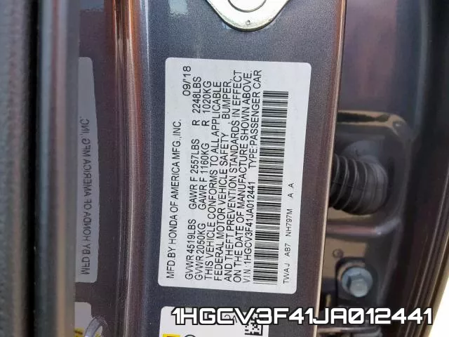 1HGCV3F41JA012441 фото 2