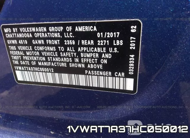 1VWAT7A37HC050012 фото 10