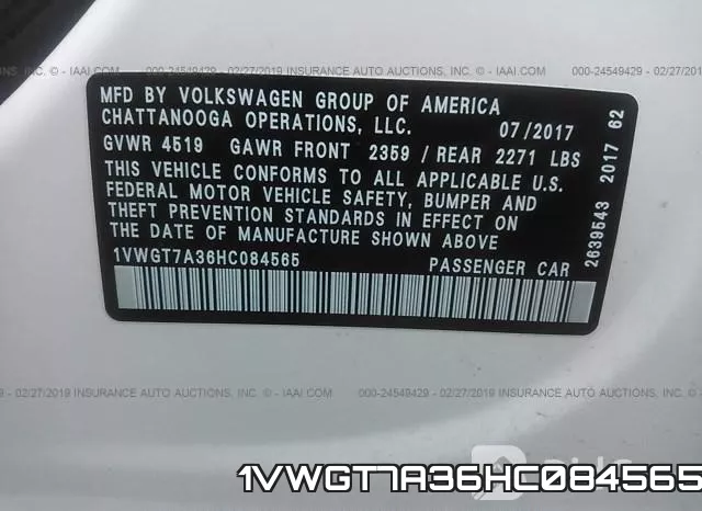 1VWGT7A36HC084565 фото 10