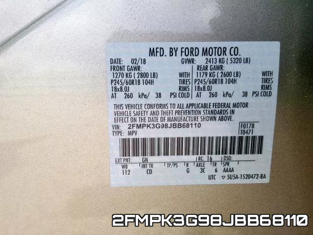 2FMPK3G98JBB68110 фото 2