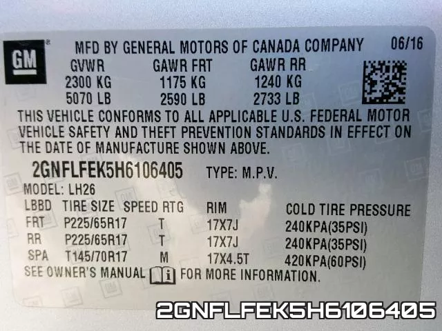 2GNFLFEK5H6106405 фото 2