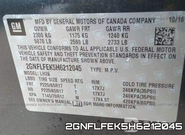 2GNFLFEK5H6212045 фото 10