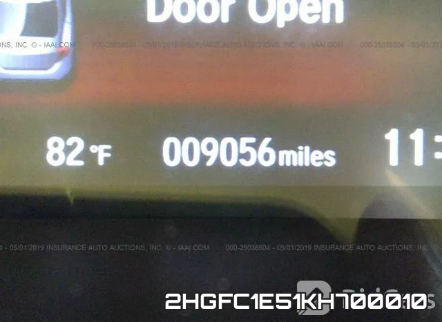 2HGFC1E51KH700010 фото 8