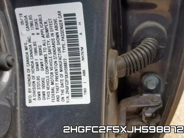 2HGFC2F5XJH598872 фото 2