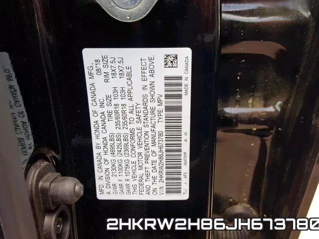 2HKRW2H86JH673780 фото 2