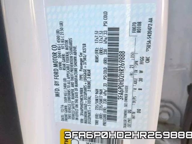 3FA6P0HD2HR269888 фото 2