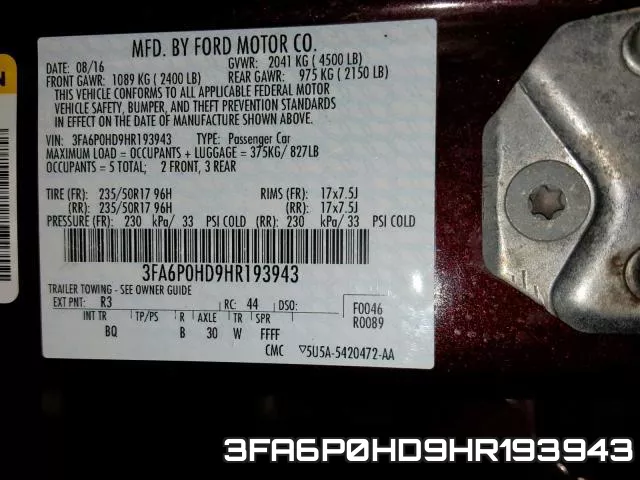 3FA6P0HD9HR193943 фото 2