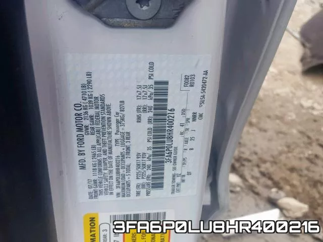 3FA6P0LU8HR400216 фото 2