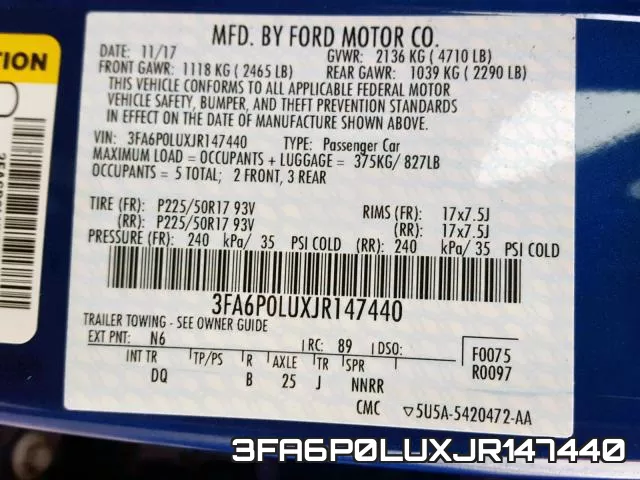 3FA6P0LUXJR147440 фото 2
