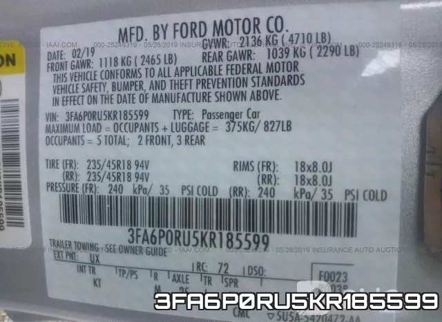 3FA6P0RU5KR185599 фото 10