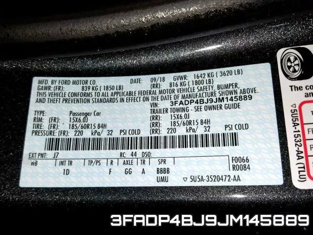 3FADP4BJ9JM145889 фото 2