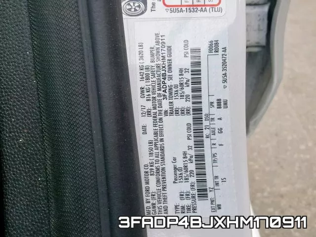 3FADP4BJXHM170911 фото 2