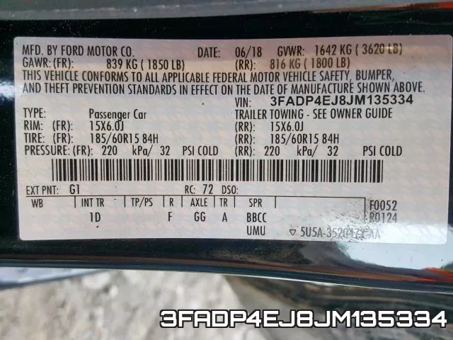 3FADP4EJ8JM135334 фото 2