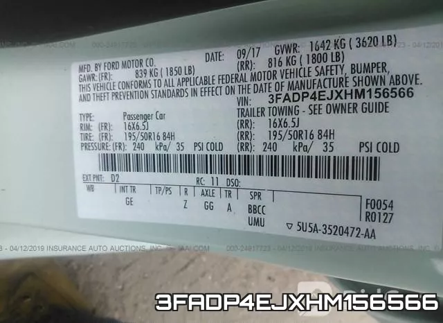 3FADP4EJXHM156566 фото 10