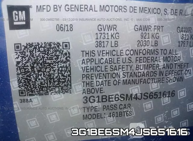 3G1BE6SM4JS651616 фото 10
