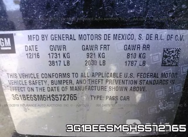 3G1BE6SM6HS572765 фото 10