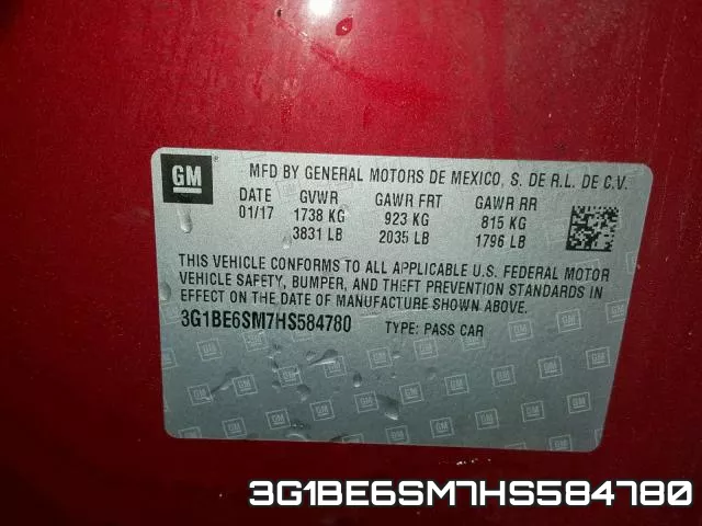 3G1BE6SM7HS584780 фото 2